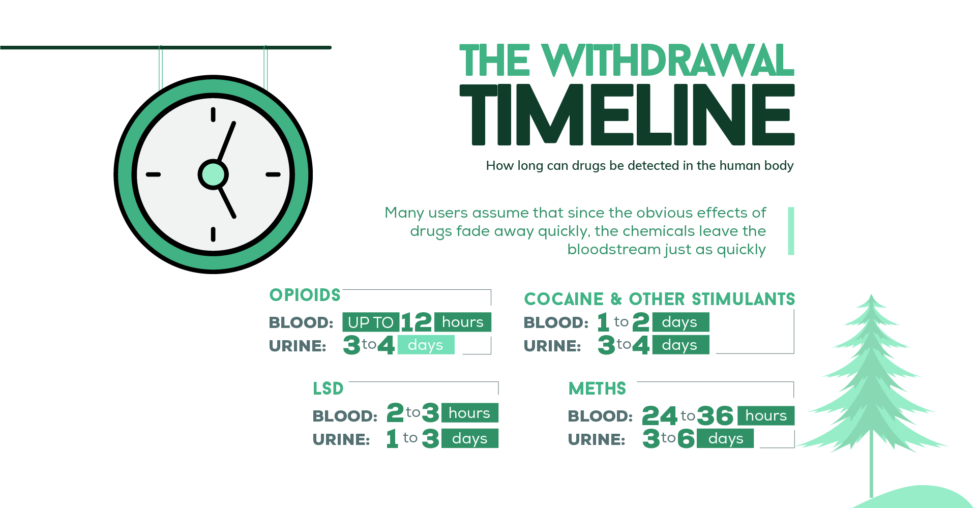 drug withdrawal timeline infographic