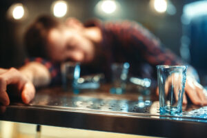 a person may be struggling with alcohol poisoning at a party